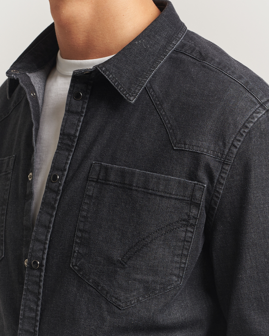 Heren | Overhemden | Dondup | Pocket Denim Shirt Washed Black