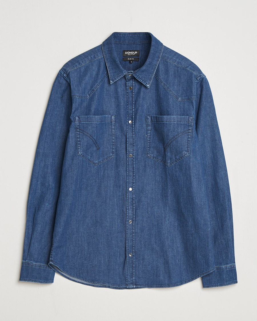 Heren | Overhemden | Dondup | Pocket Denim Shirt Medium Blue
