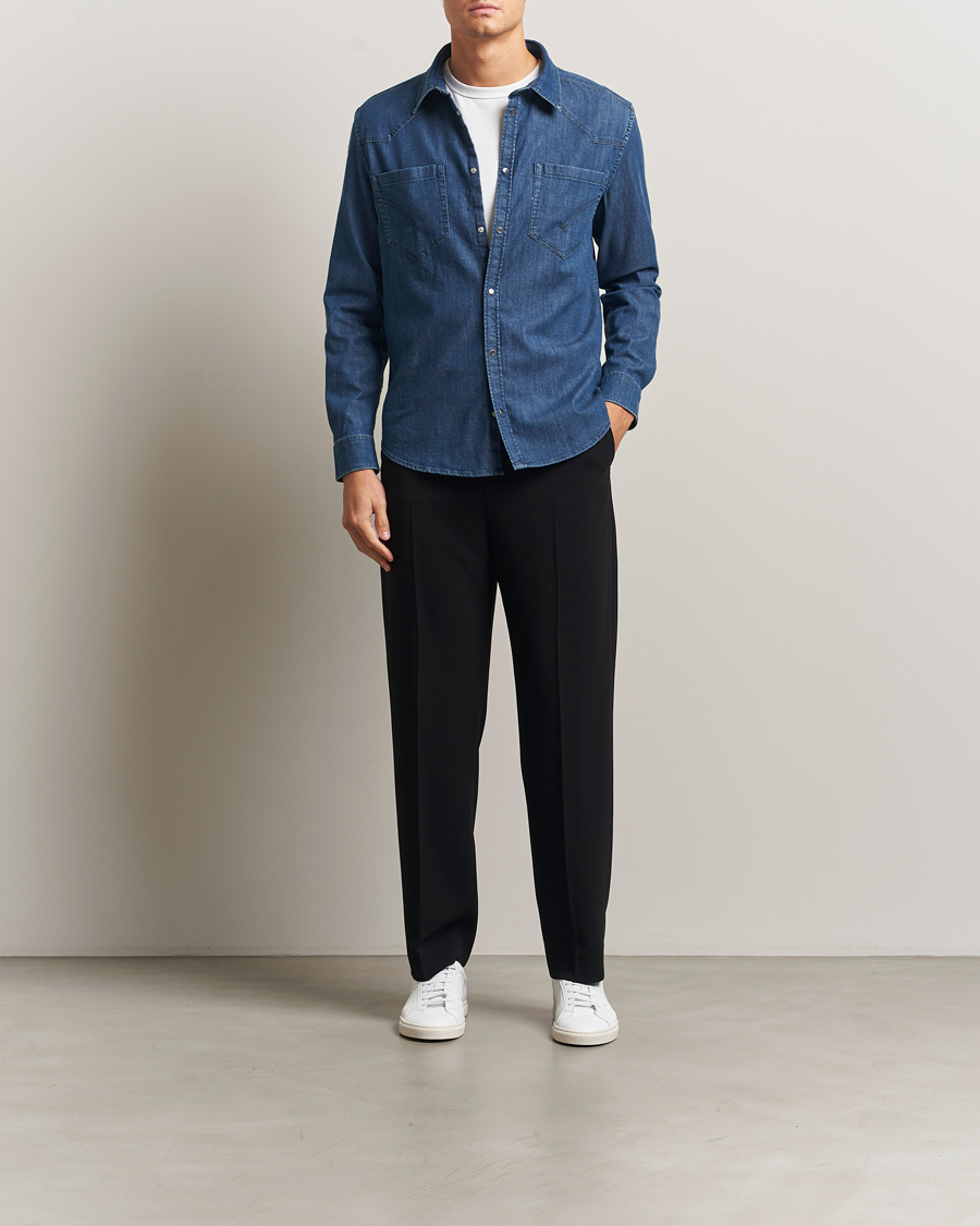 Heren | Overhemden | Dondup | Pocket Denim Shirt Medium Blue