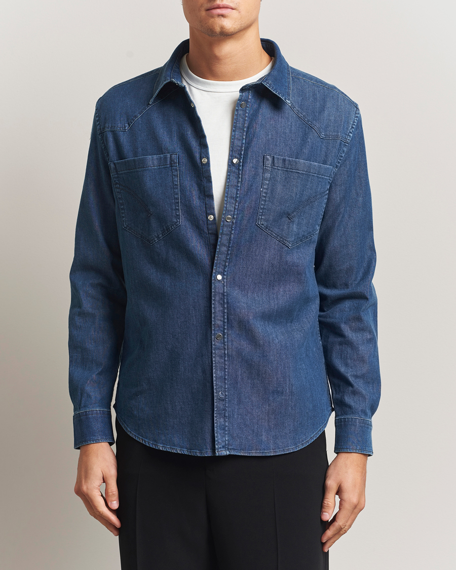 Heren | Overhemden | Dondup | Pocket Denim Shirt Medium Blue