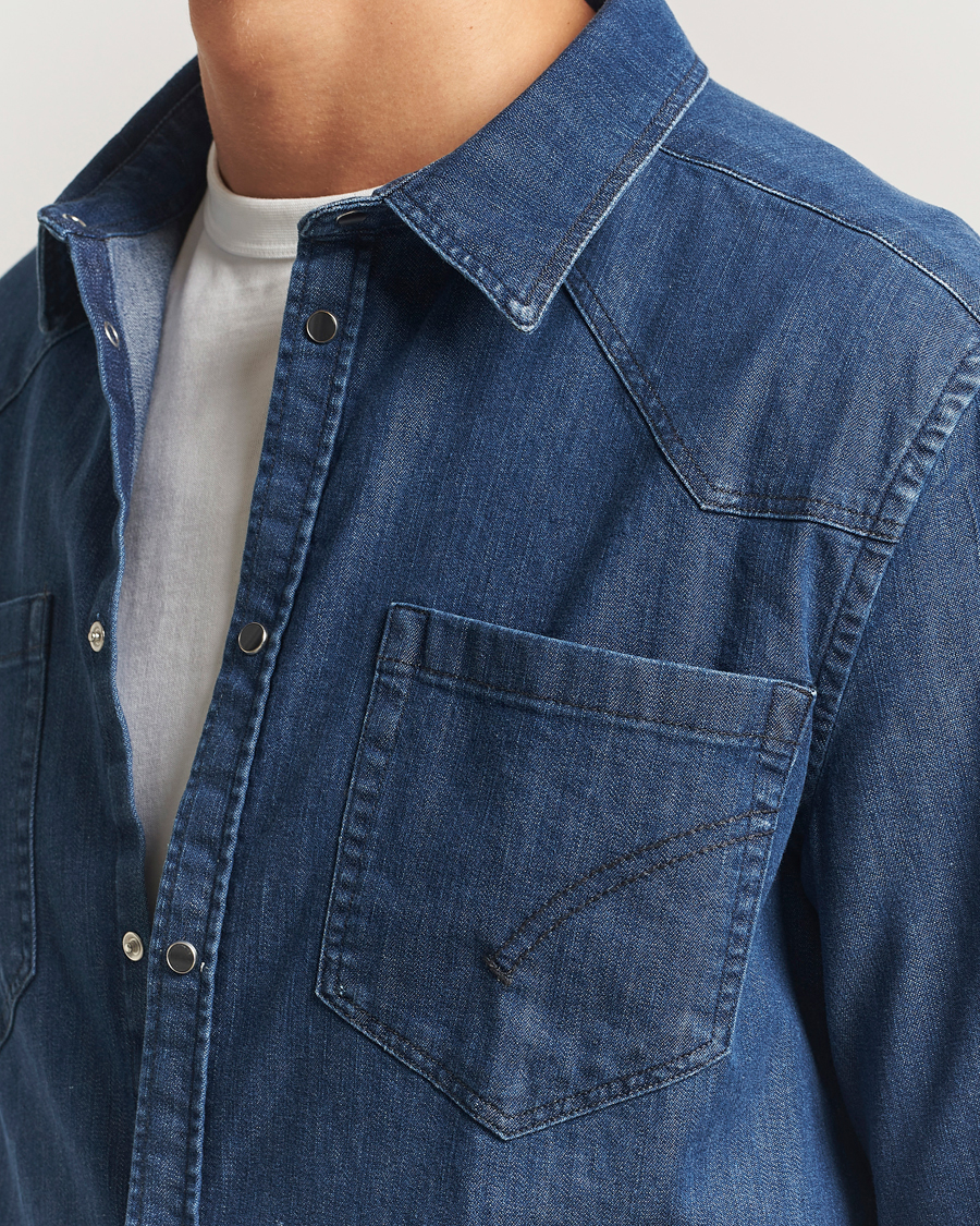 Heren | Overhemden | Dondup | Pocket Denim Shirt Medium Blue