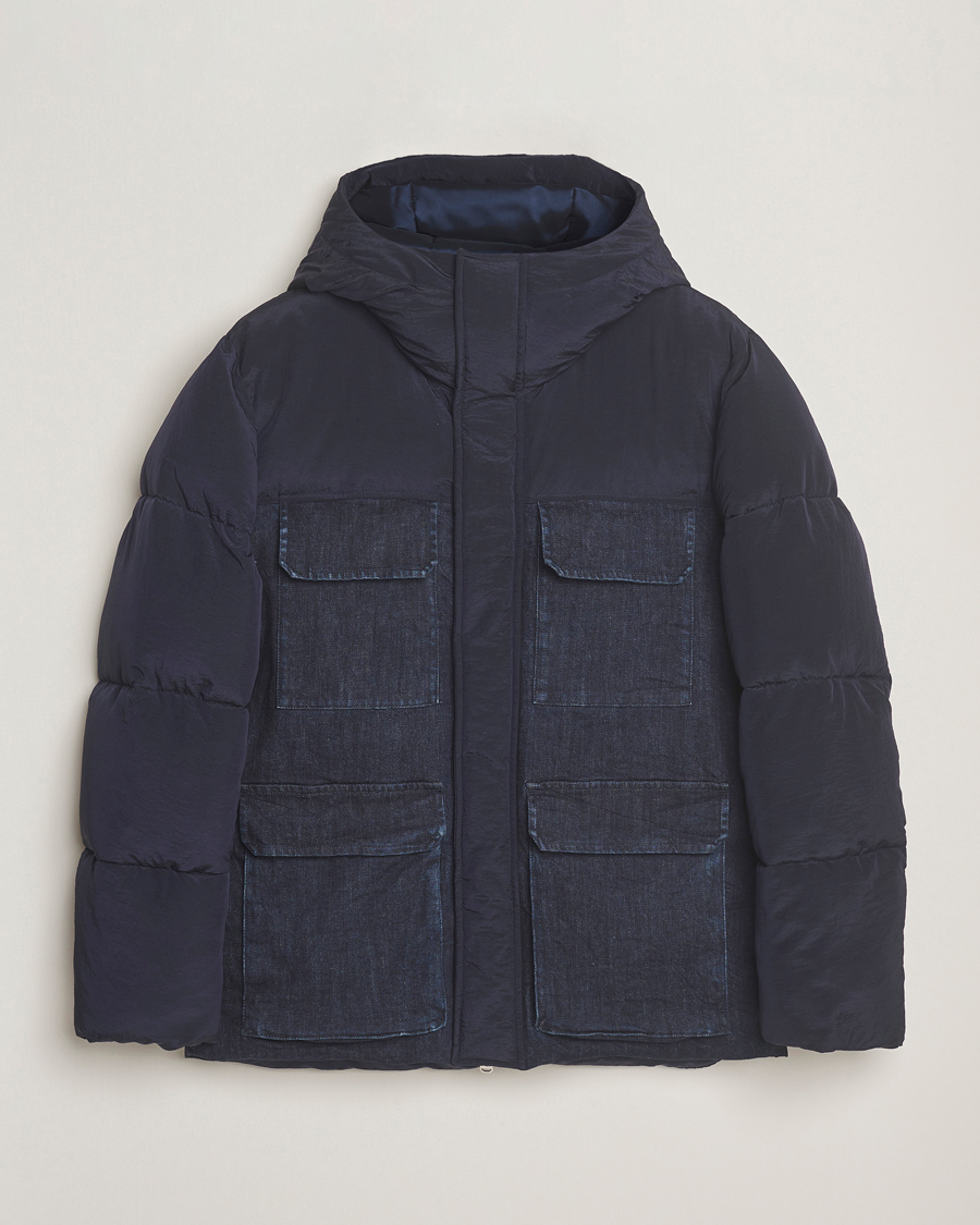 Heren | Jassen | Dondup | Puffy Hooded Down Jacket Navy