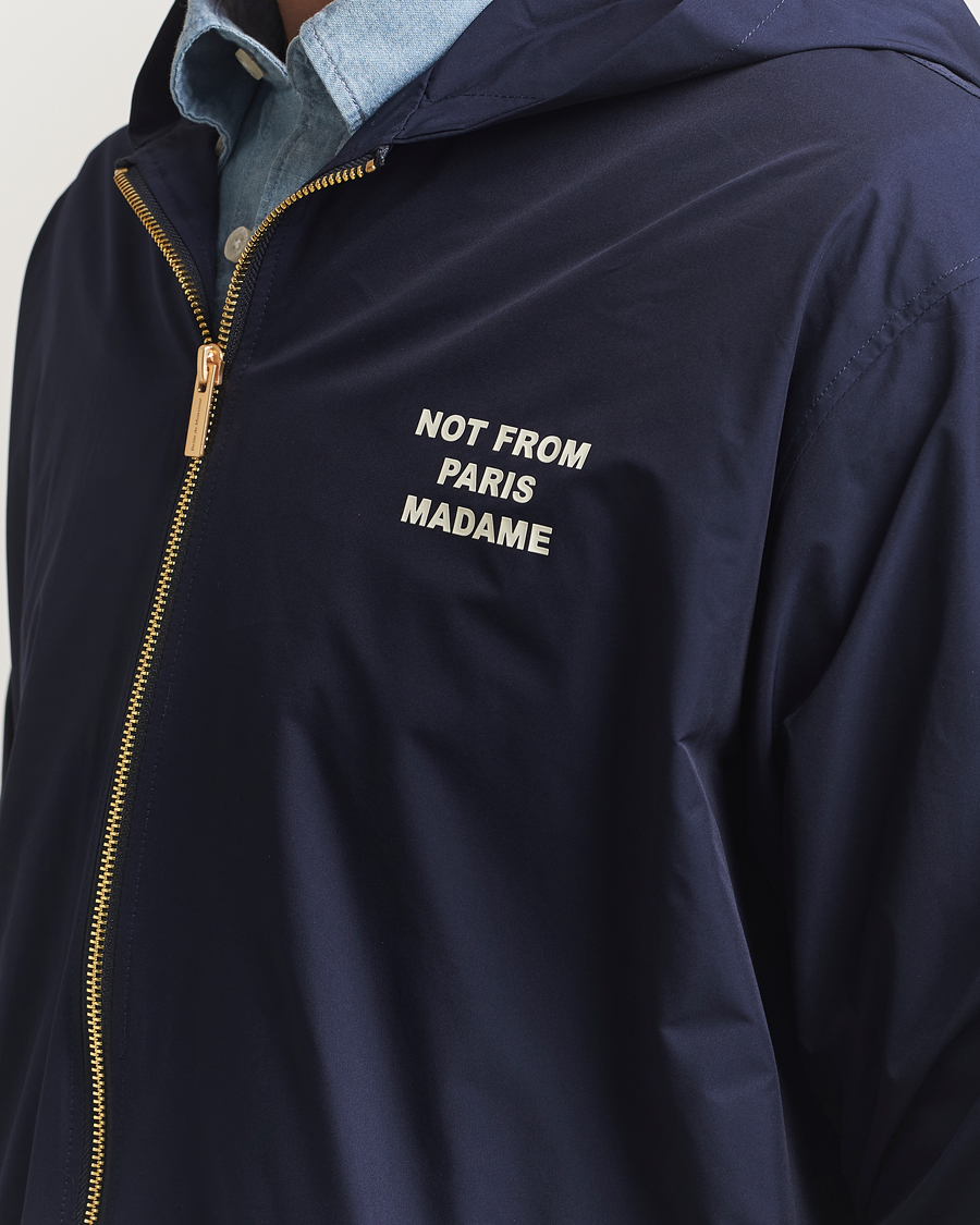 Heren | Jassen | Drôle de Monsieur | La Veste Capuche Slogan Jacket Navy