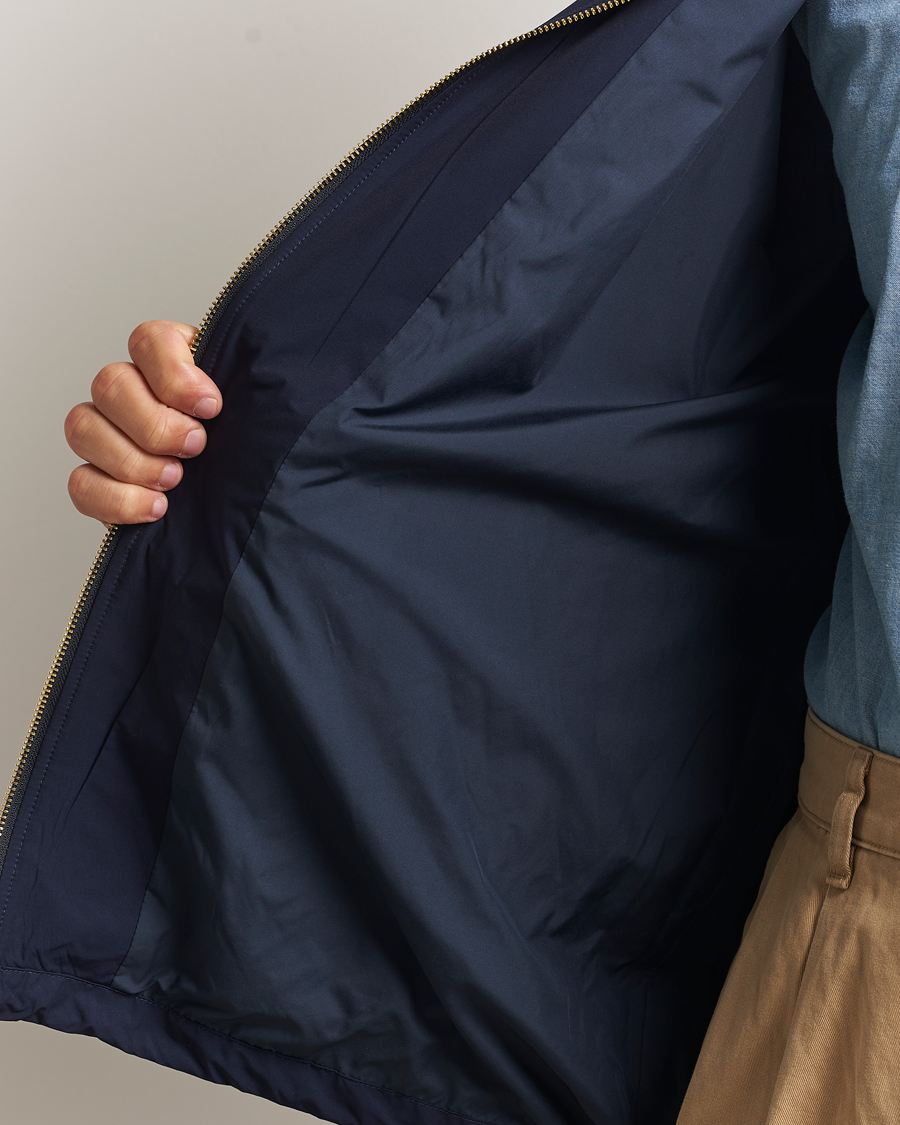 Heren | Jassen | Drôle de Monsieur | La Veste Capuche Slogan Jacket Navy