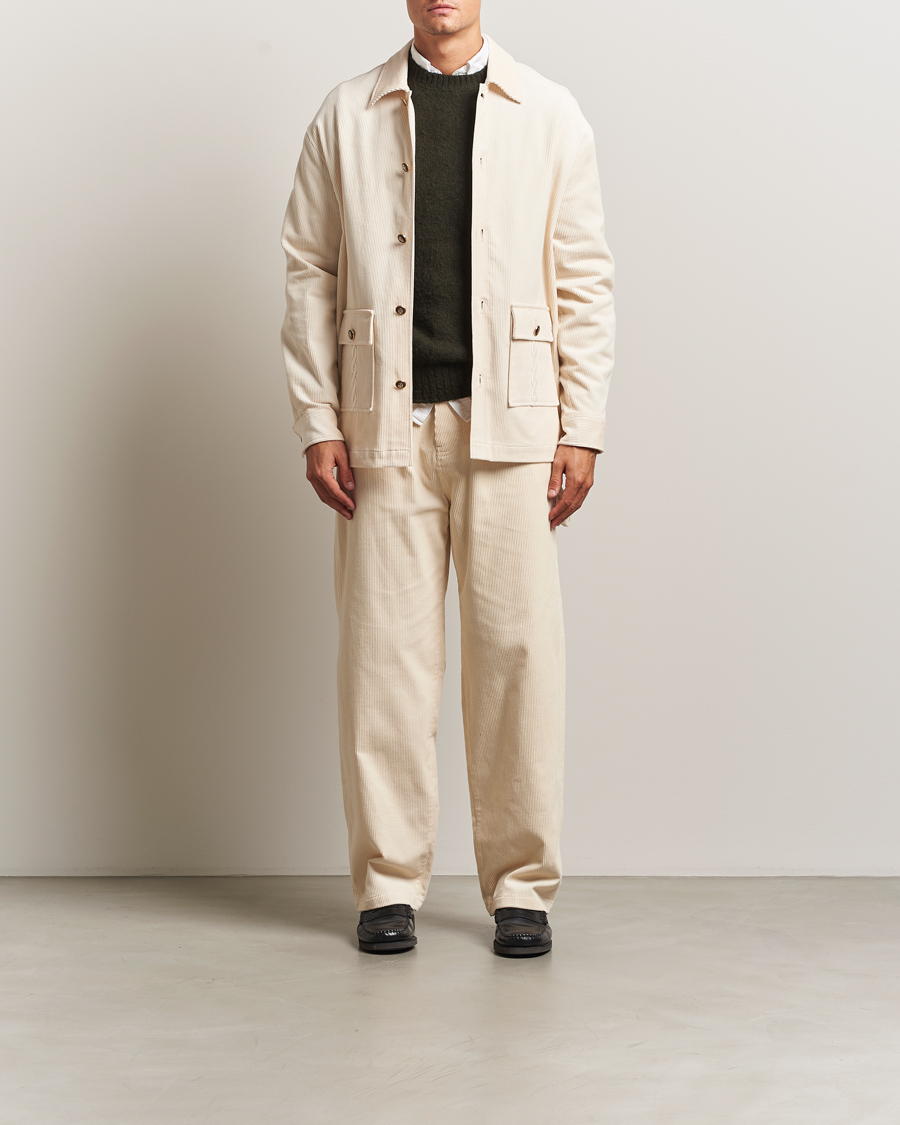 Heren | Overhemden | Drôle de Monsieur | Corduroy Overshirt Ecru