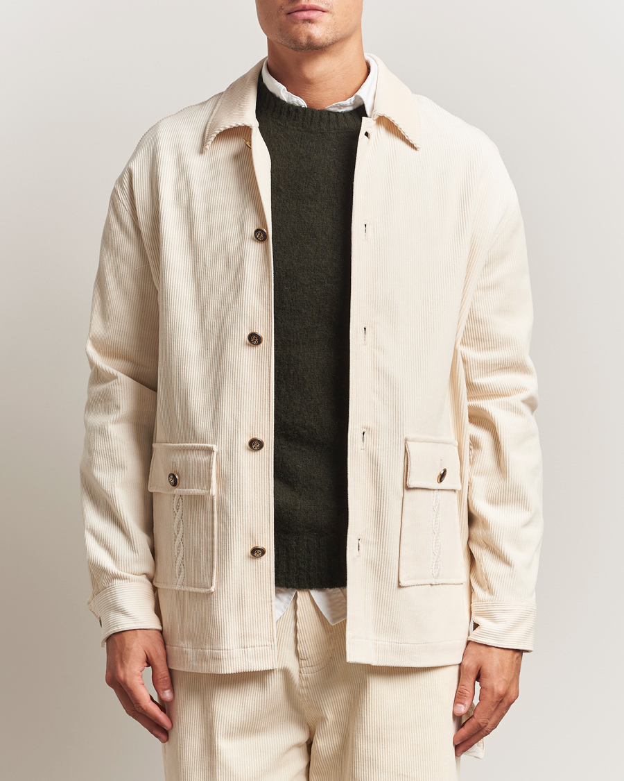 Heren | Overhemden | Drôle de Monsieur | Corduroy Overshirt Ecru