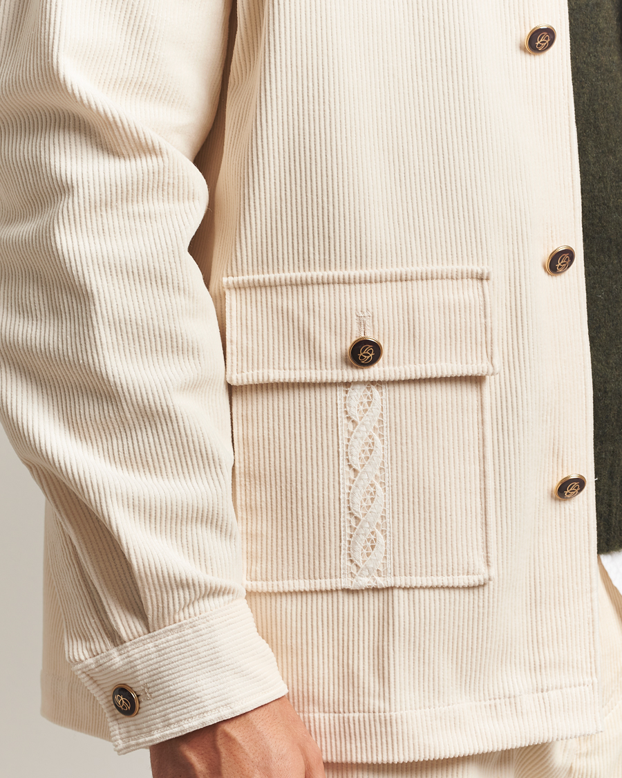 Heren | Overhemden | Drôle de Monsieur | Corduroy Overshirt Ecru