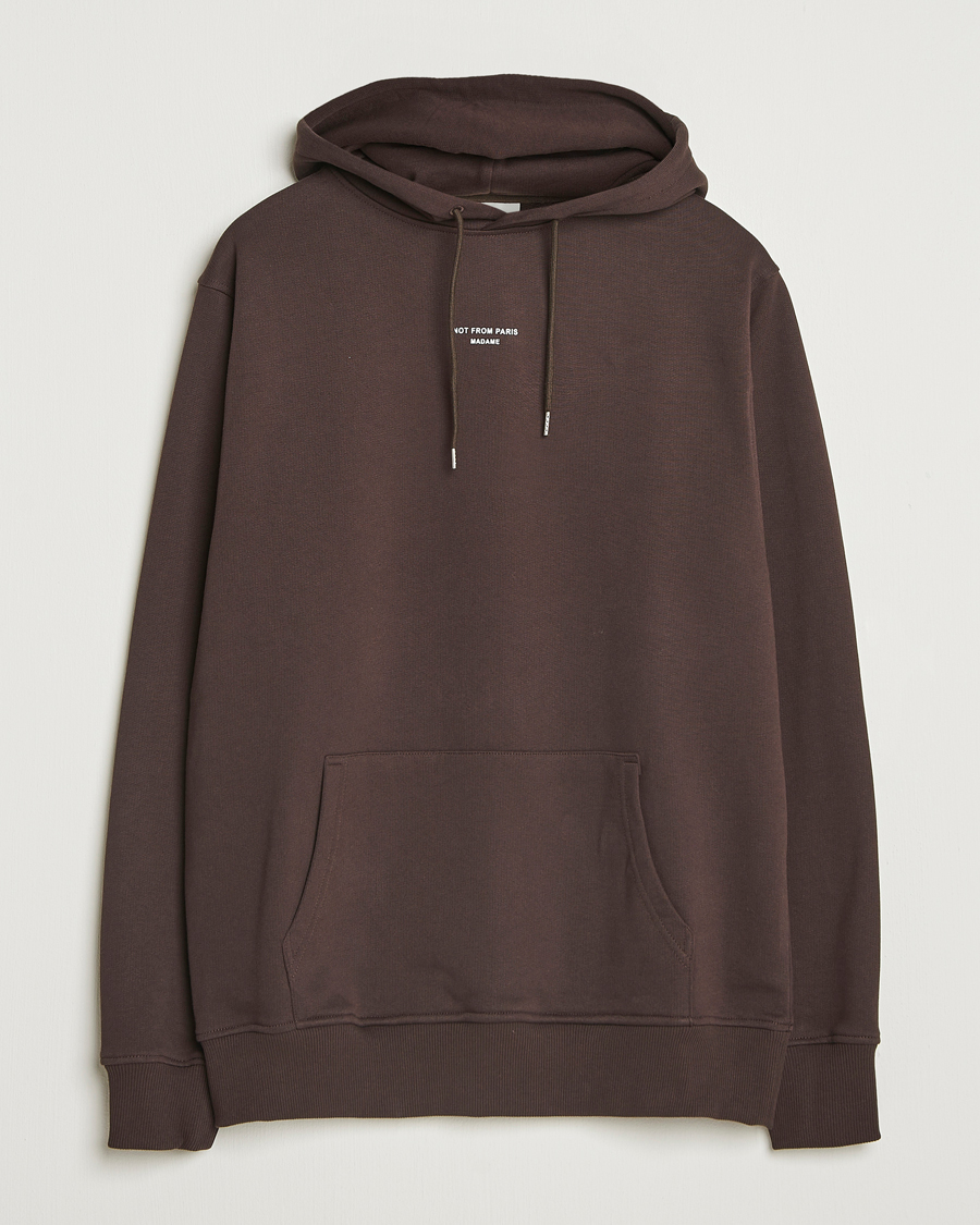 Heren | Truien | Drôle de Monsieur | Classic Slogan Hoodie Dark Brown