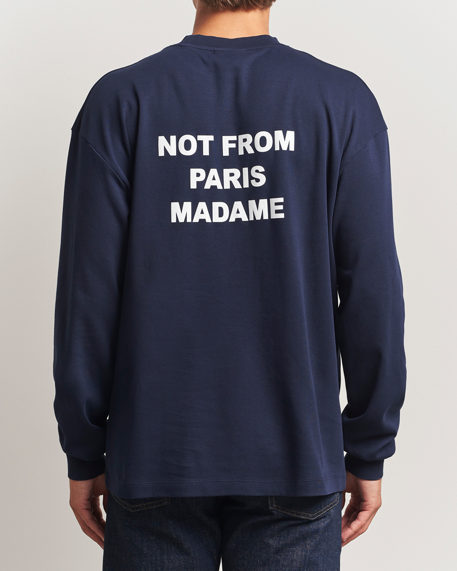 Heren | T-shirts | Drôle de Monsieur | Slogan Long Sleeve T-Shirt Navy