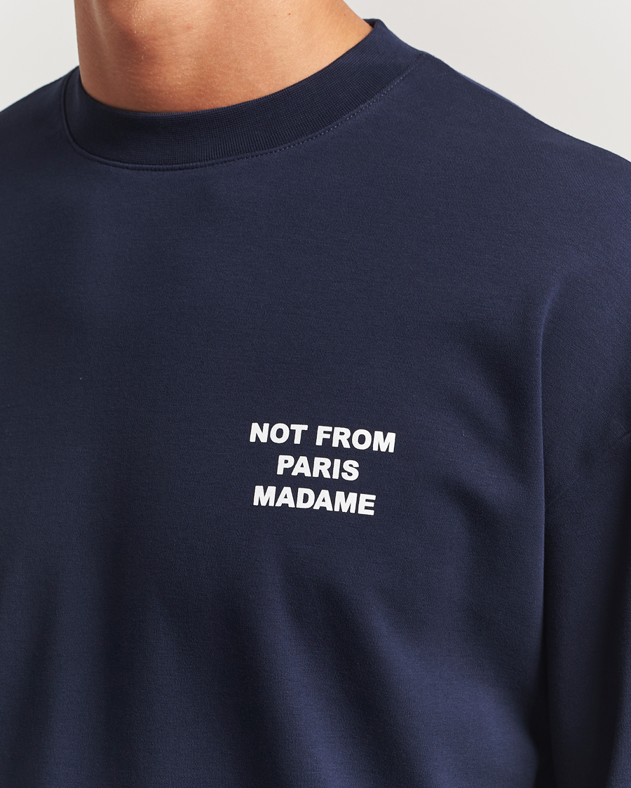 Heren | T-shirts | Drôle de Monsieur | Slogan Long Sleeve T-Shirt Navy
