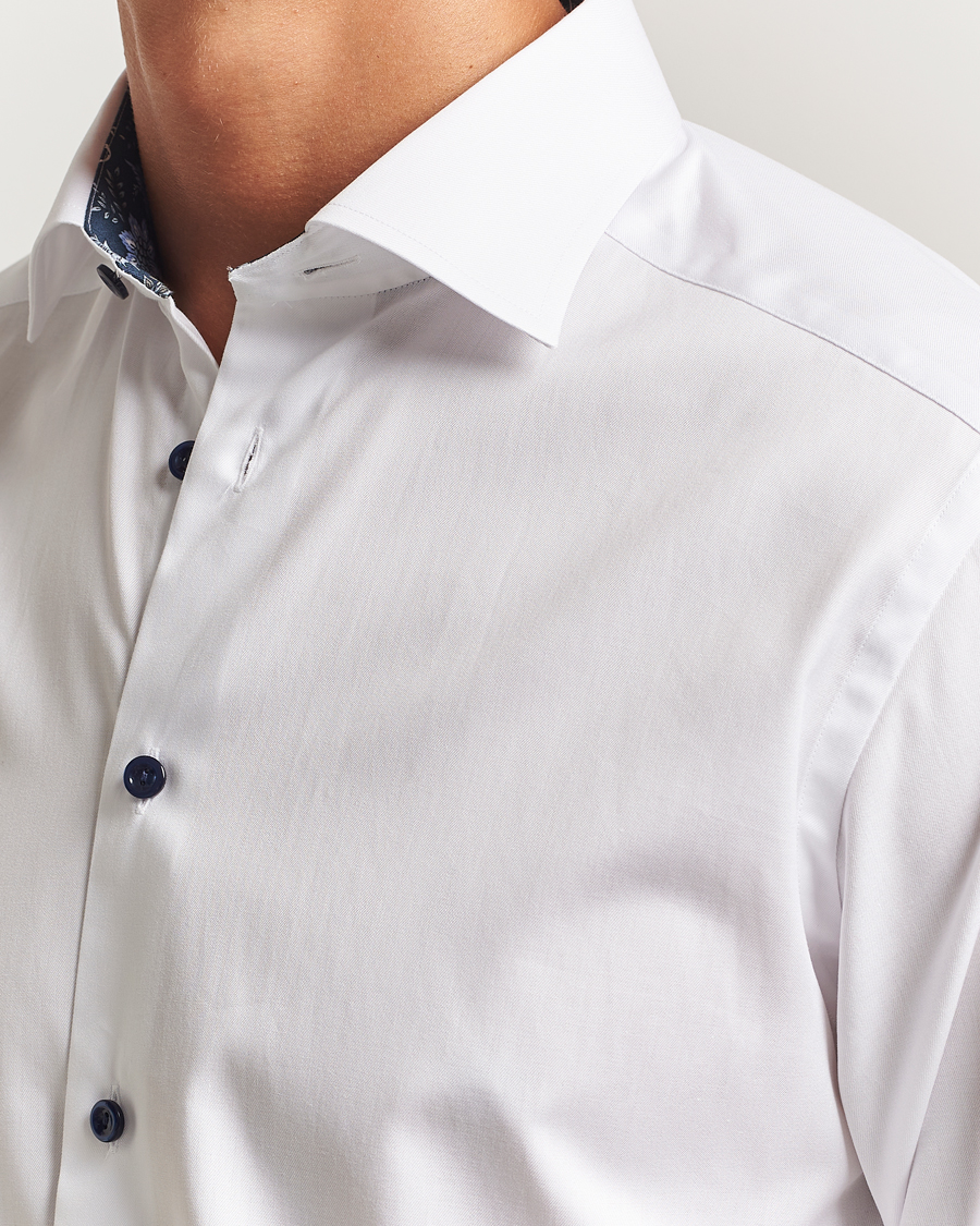 Heren | Overhemden | Eton | Slim Fit Signature Twill Contrast Shirt White