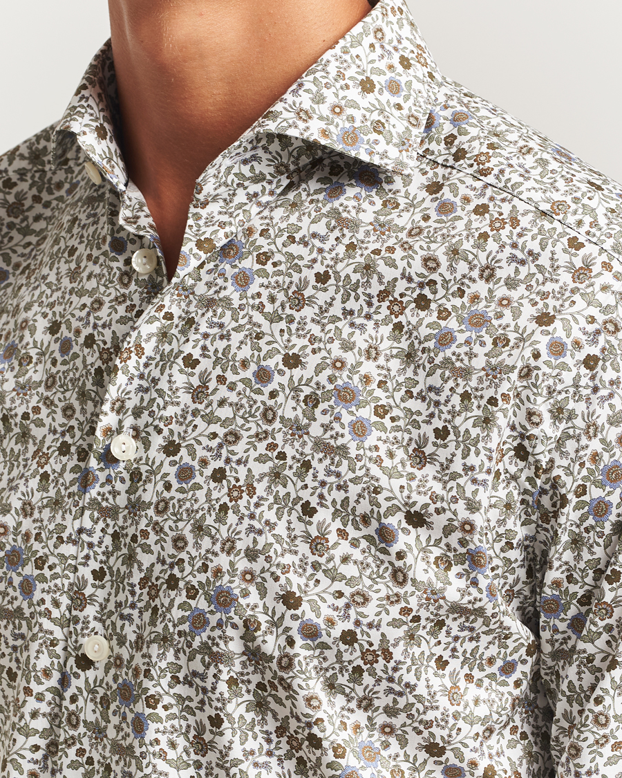 Heren | Overhemden | Eton | Slim Fit Signature Twill Floral Print Shirt White
