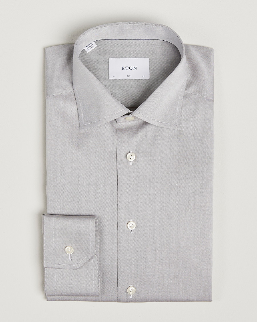 Heren | Overhemden | Eton | Slim Fit Signature Twill Shirt Beige