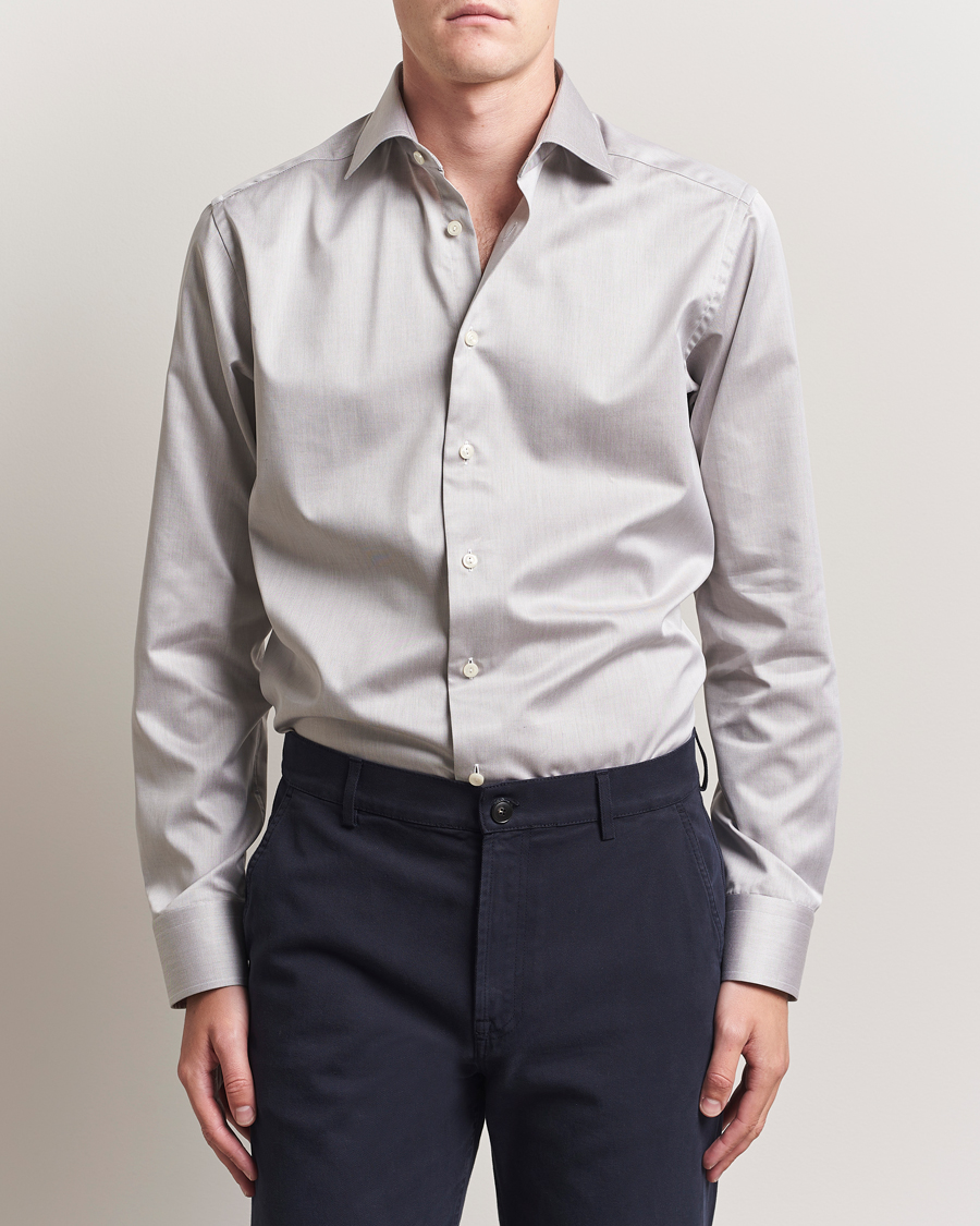 Heren | Overhemden | Eton | Slim Fit Signature Twill Shirt Beige