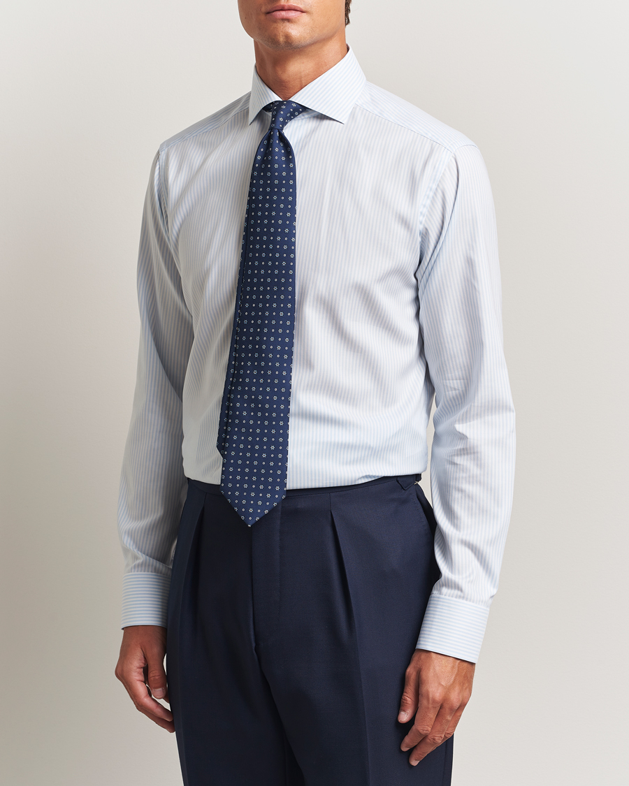 Heren | Overhemden | Eton | Slim Fit Bengal Striped Oxford Shirt Light Blue