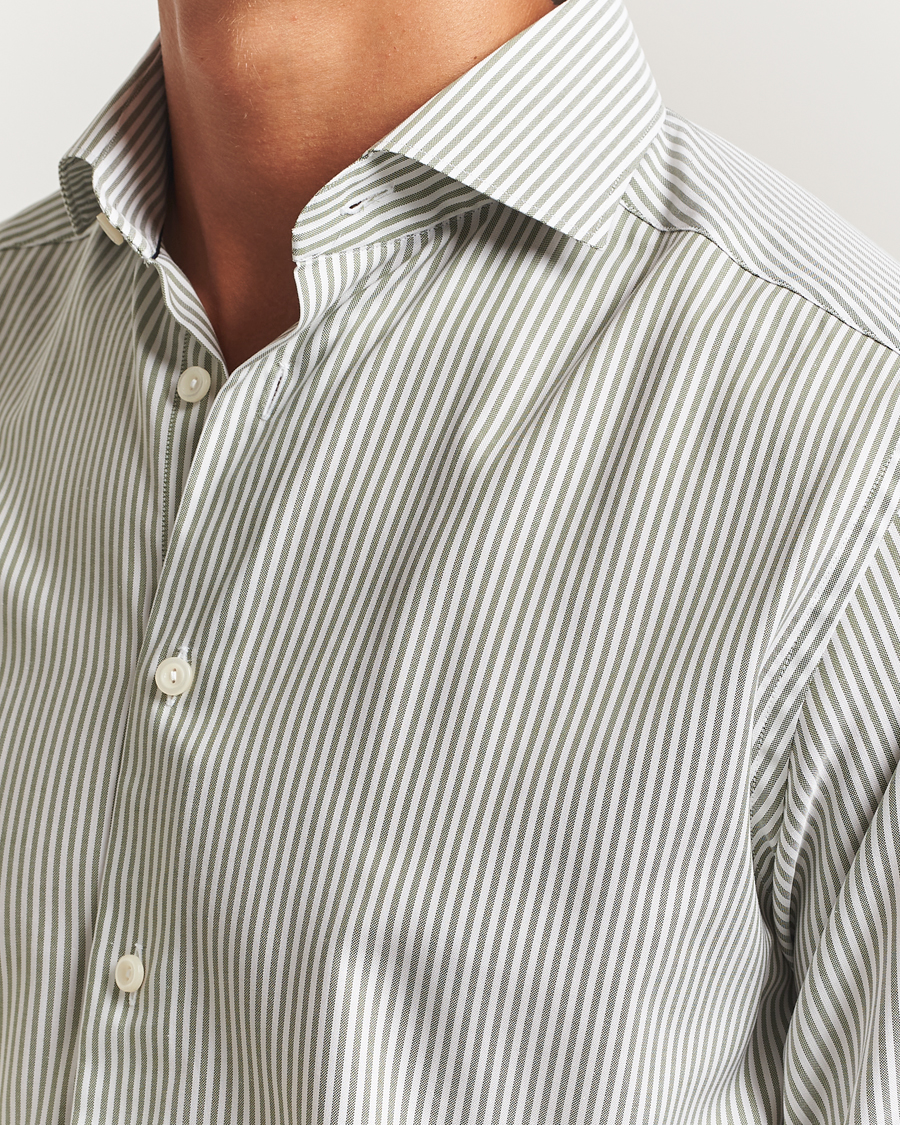 Heren | Overhemden | Eton | Slim Fit Bengal Striped Oxford Shirt Green