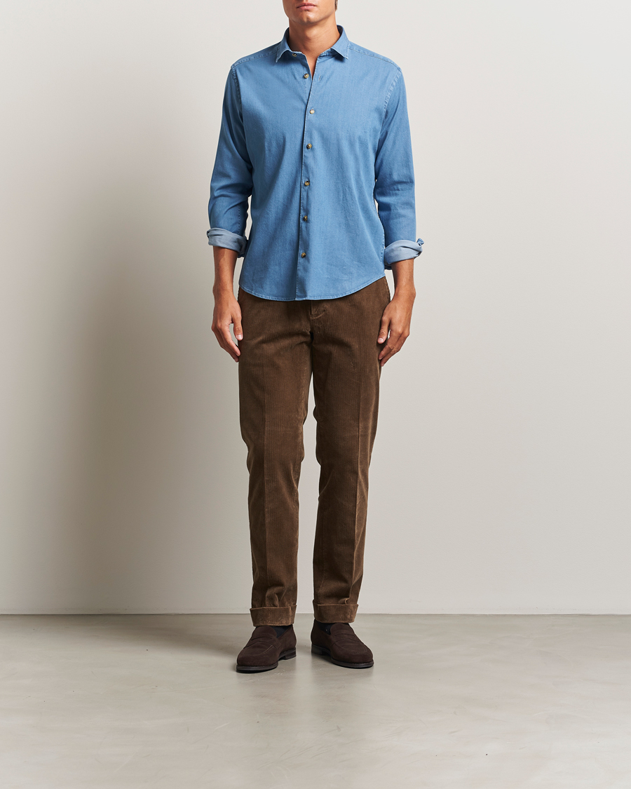 Heren | Overhemden | Eton | Casual Fit Denim Shirt Light Wash