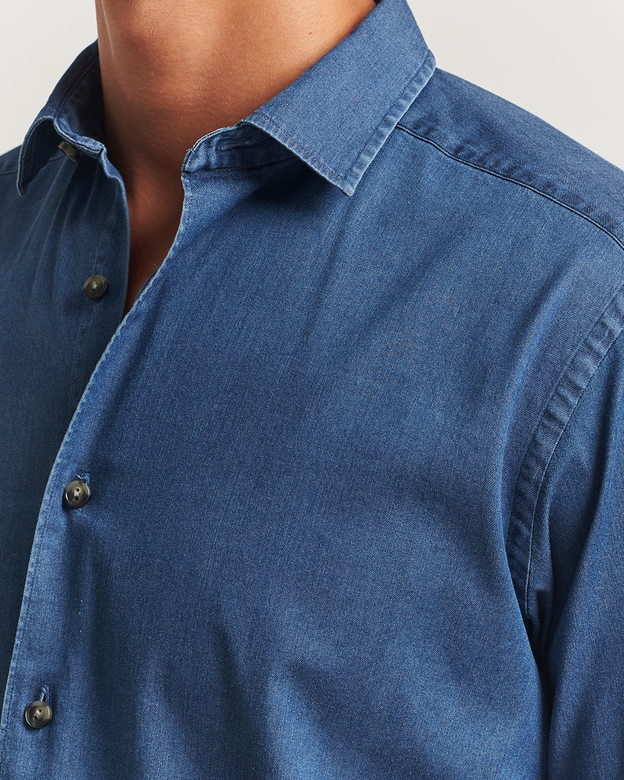 Heren | Overhemden | Eton | Casual Fit Denim Shirt Dark Wash
