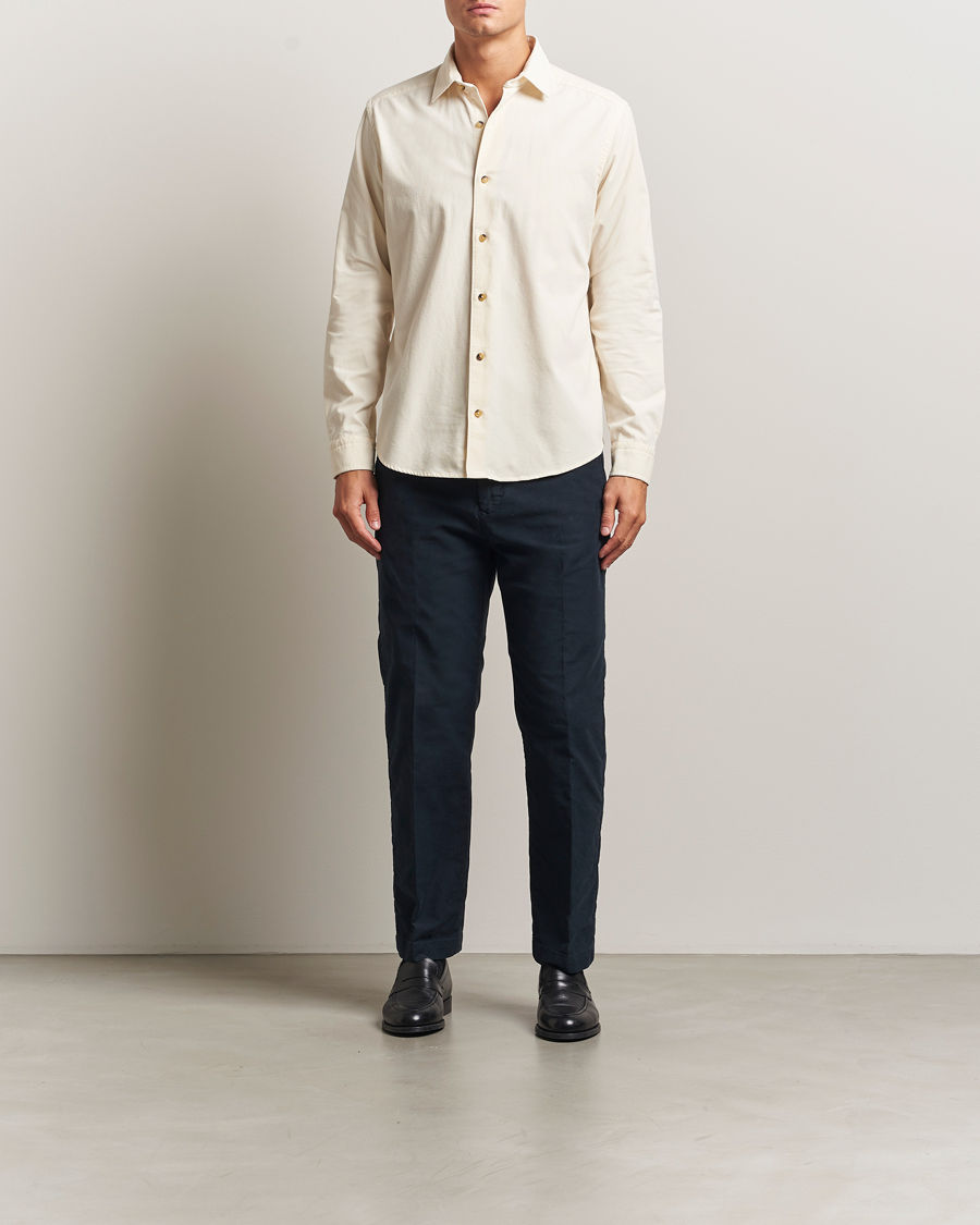 Heren | Overhemden | Eton | Casual Fit Corduroy Shirt Off White