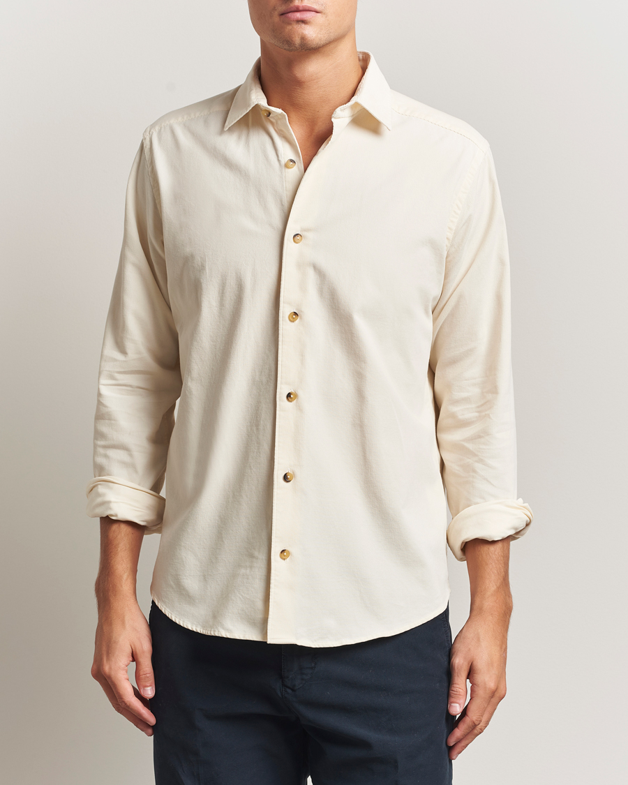 Heren | Overhemden | Eton | Casual Fit Corduroy Shirt Off White