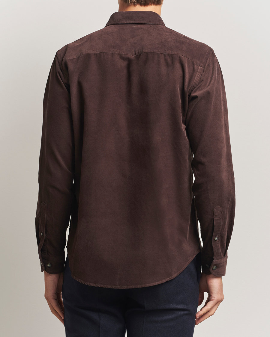 Heren | Overhemden | Eton | Casual Fit Corduroy Shirt Dark Brown