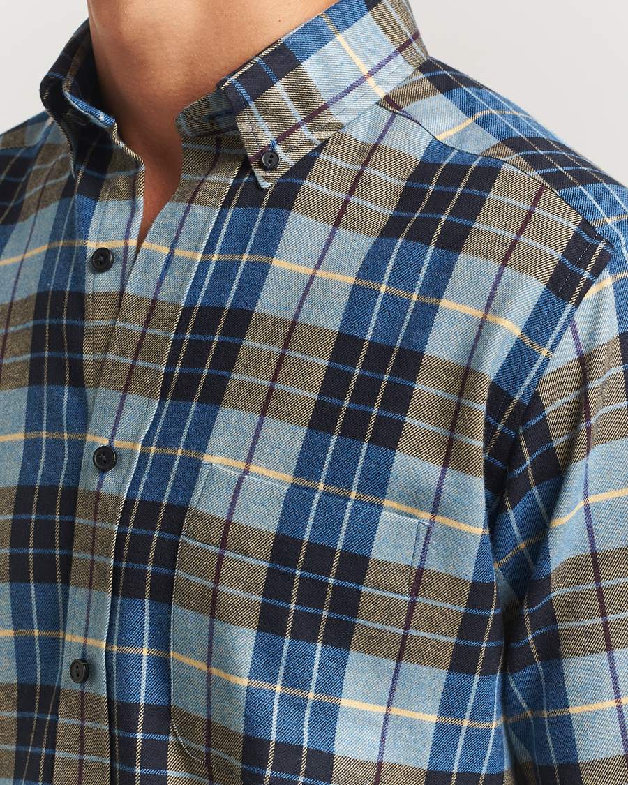 Heren | Overhemden | Eton | Casual Fit Checked Flannel Shirt Blue Multi