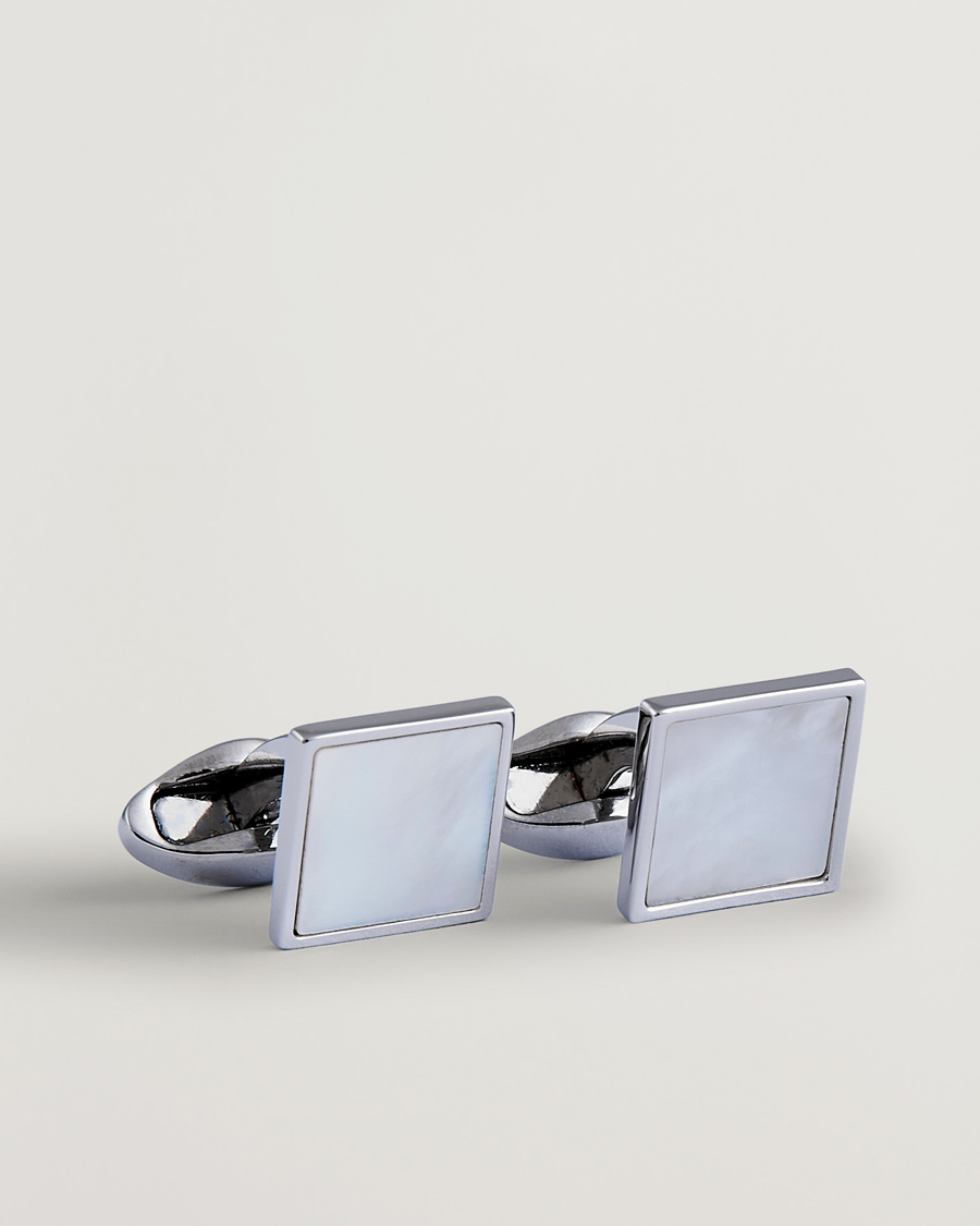 Heren | Manchetknopen | Eton | Mother of Pearl Cufflink White