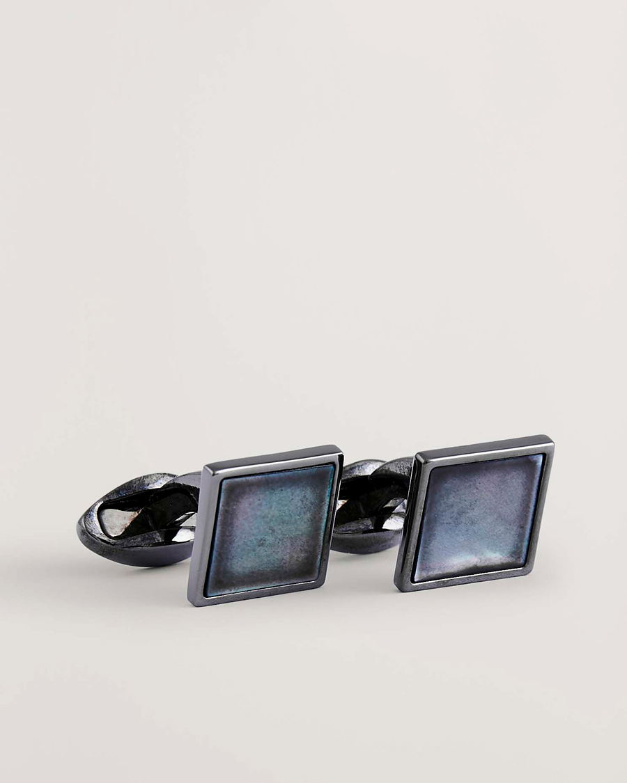 Heren | Manchetknopen | Eton | Mother of Pearl Cufflink Dark Grey
