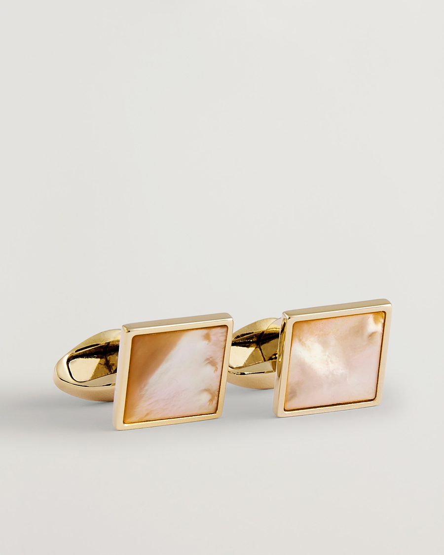 Heren | Manchetknopen | Eton | Mother of Pearl Cufflink Beige