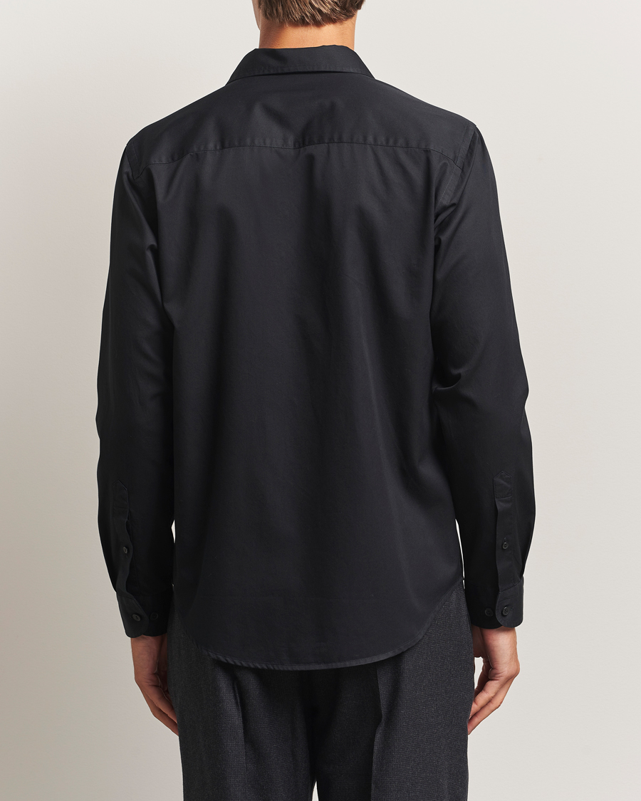 Heren | Overhemden | Eton | Casual Fit Garment Washed One Piece Collar Shirt Black