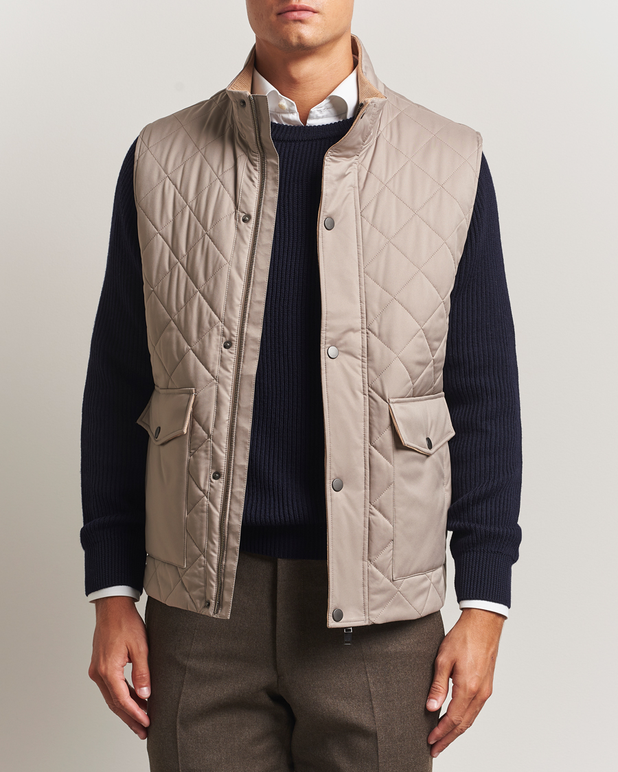 Heren | Jassen | Eton | Quilted Shell Vest Beige