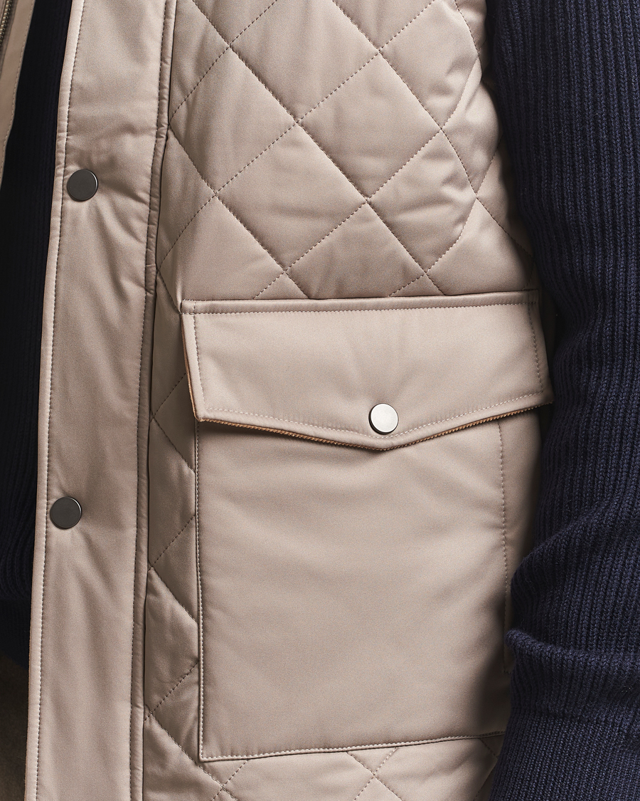 Heren | Gilets | Eton | Quilted Shell Vest Beige