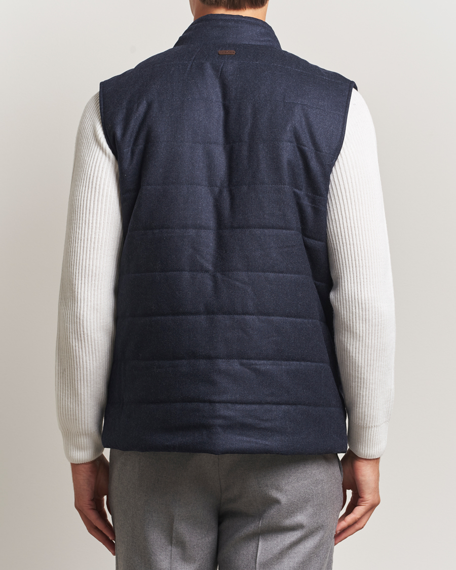 Heren | Gilets | Eton | Wool Padded Vest Navy