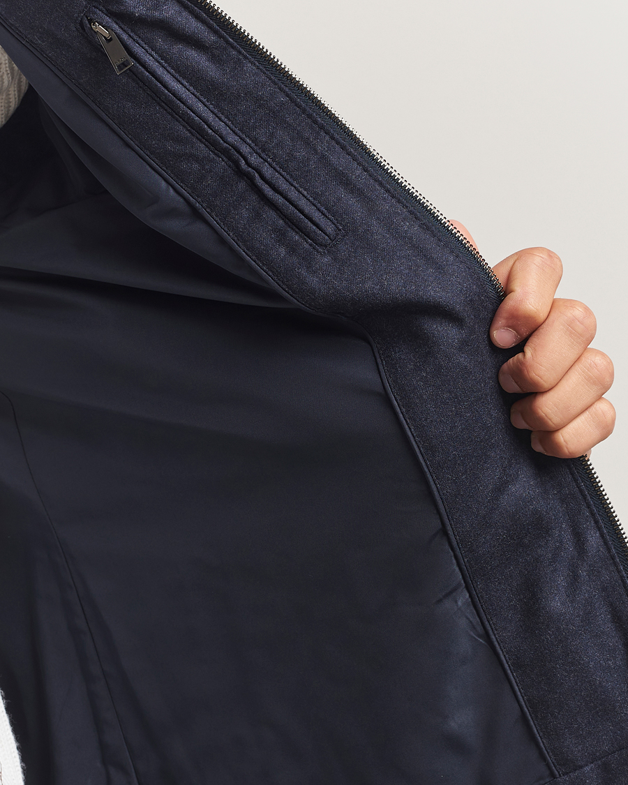 Heren | Gilets | Eton | Wool Padded Vest Navy