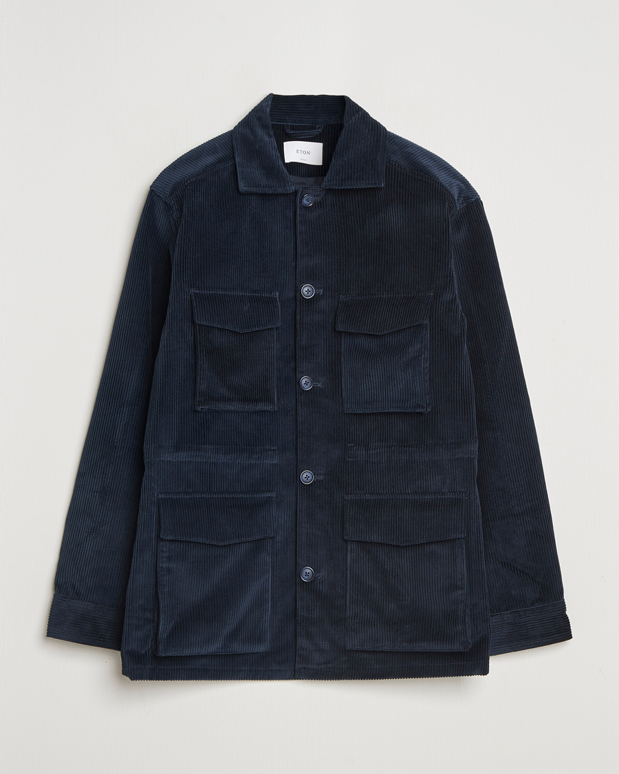 Heren | Jassen | Eton | Corduroy Field Jacket Navy