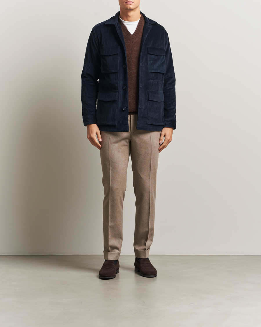 Heren | Jassen | Eton | Corduroy Field Jacket Navy
