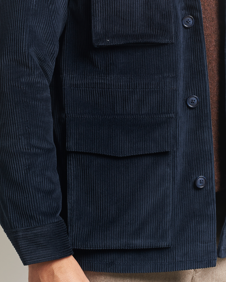Heren | Jassen | Eton | Corduroy Field Jacket Navy