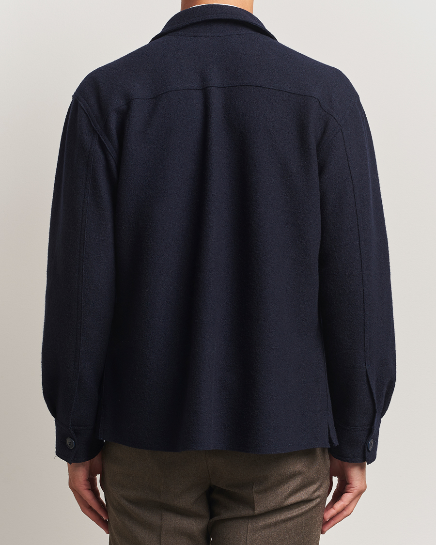 Heren | Overhemden | Eton | Boiled Wool Overshirt Navy