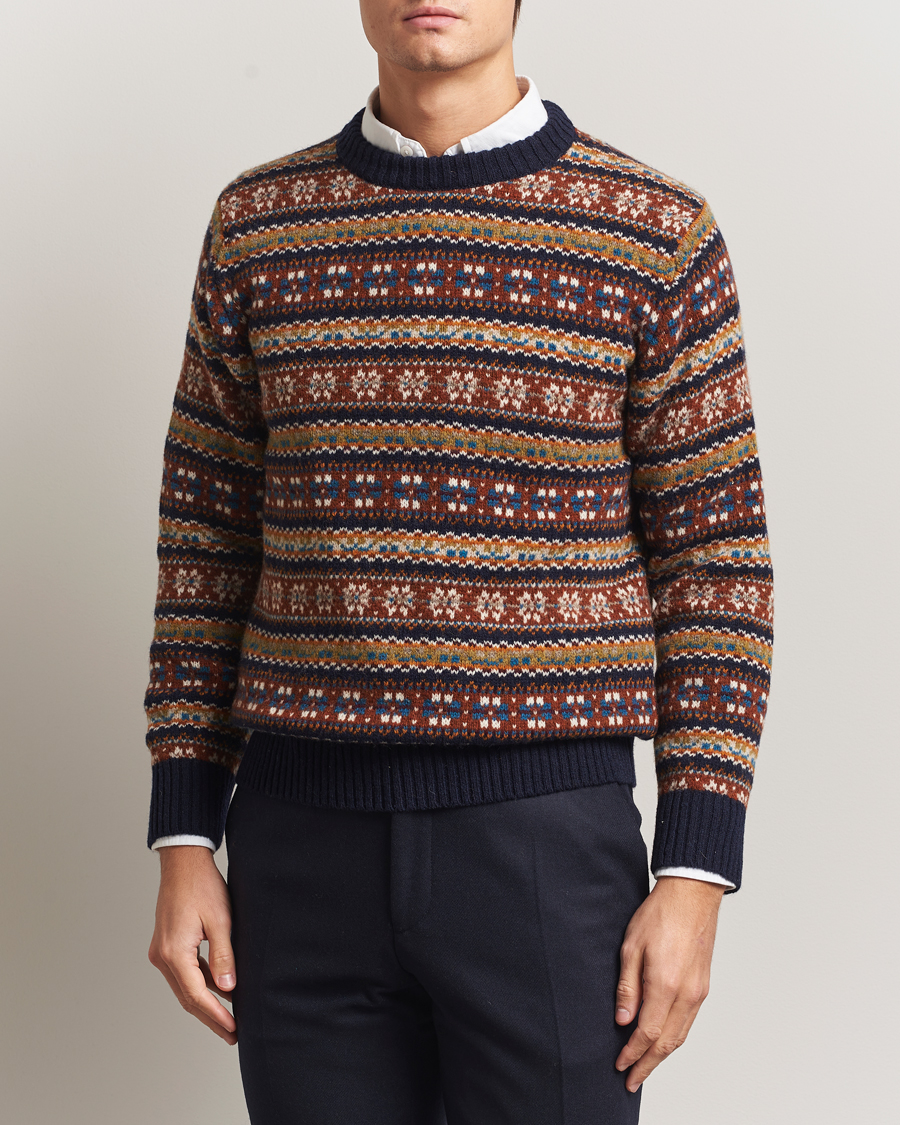 Heren | Truien | Eton | Wool Knitted Fair Isle Sweater Multi