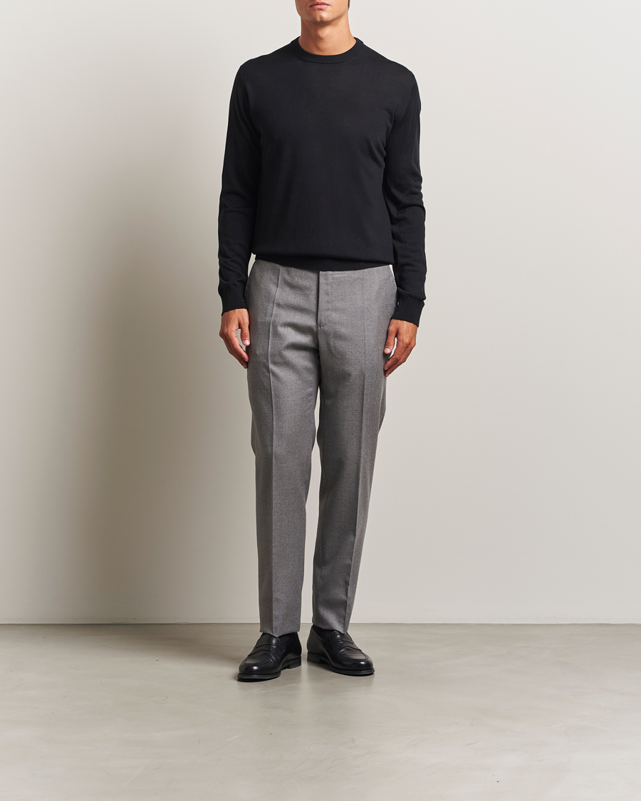 Heren | Truien | Eton | Merino Knitted Crew Neck Black