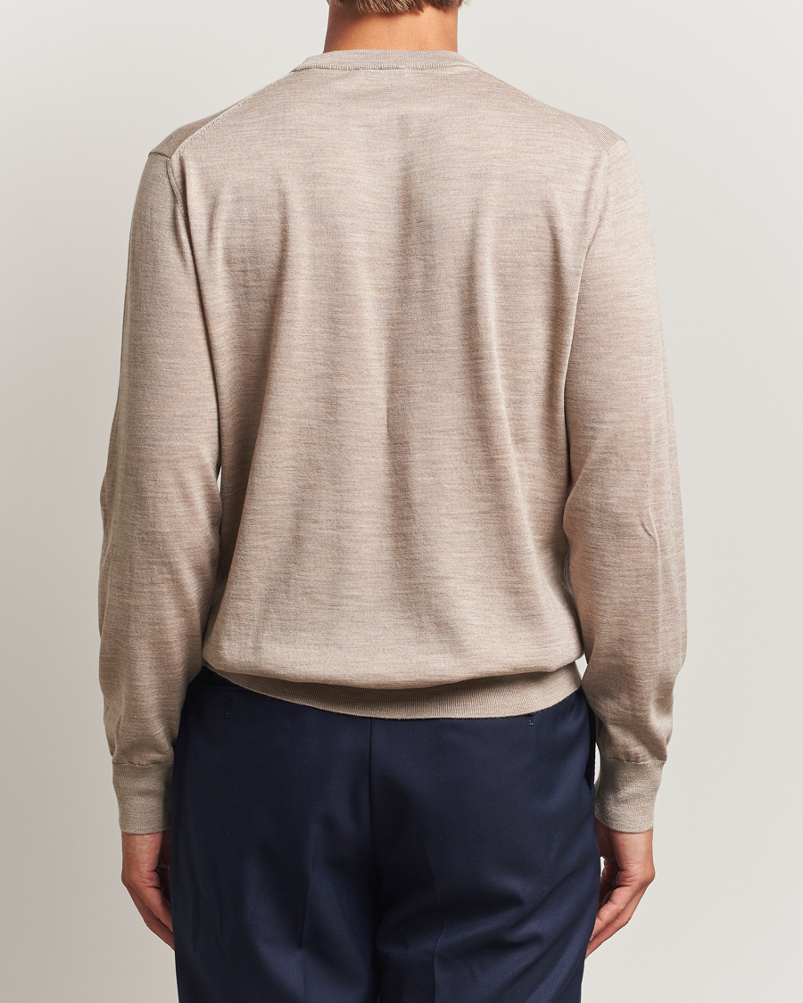 Heren | Truien | Eton | Merino Knitted Crew Neck Beige