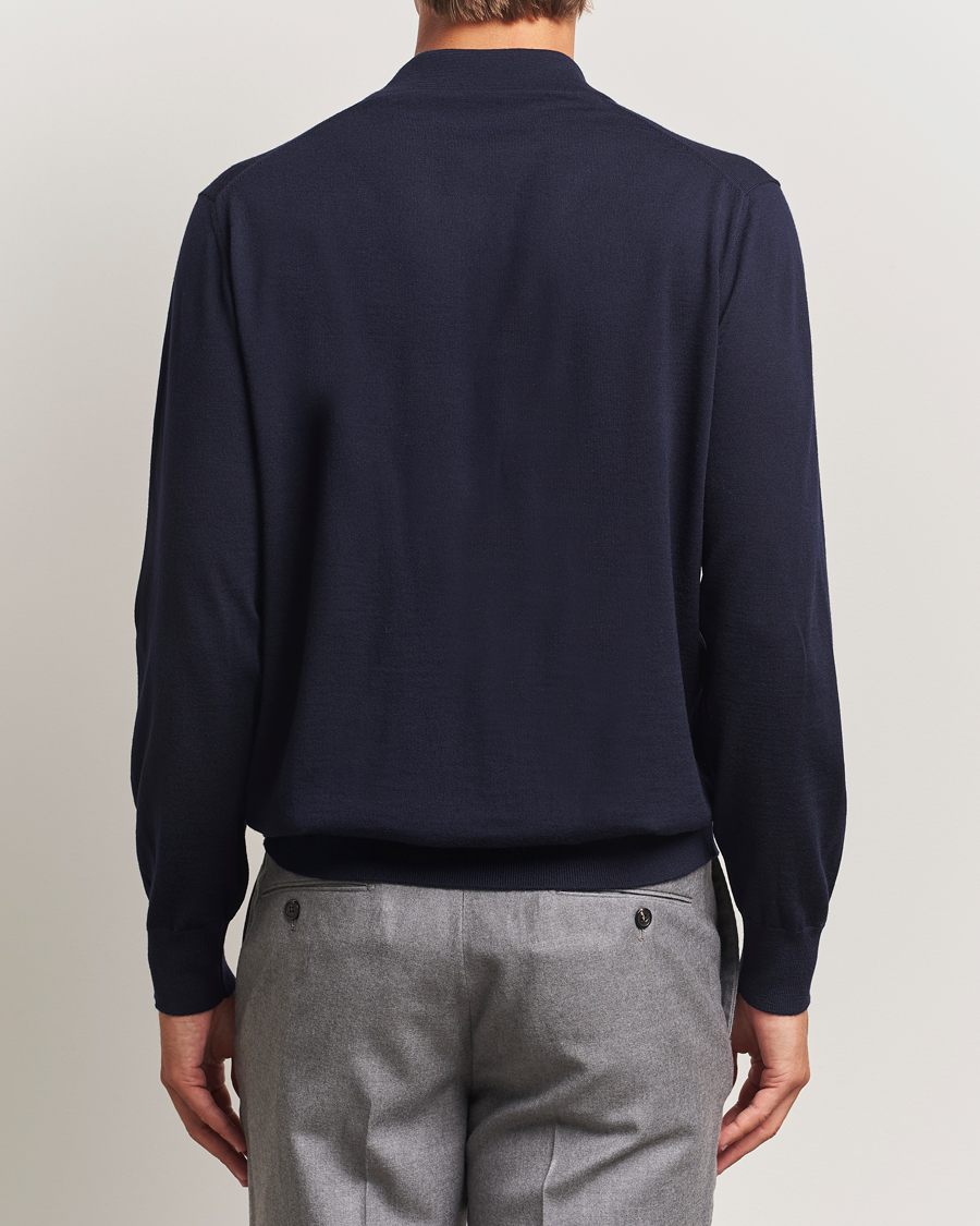 Heren | Truien | Eton | Merino Knitted Polo Navy