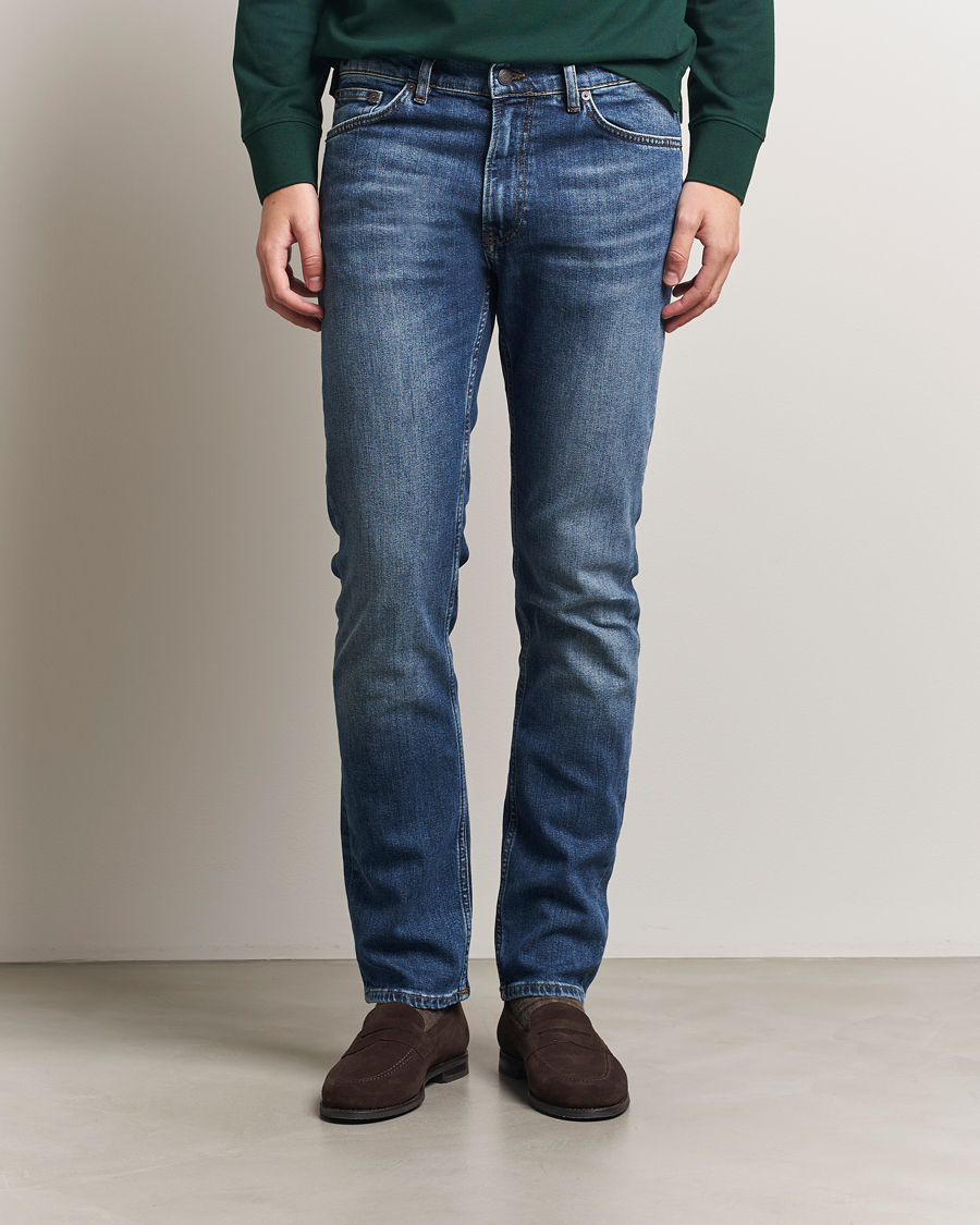 Heren | Jeans | GANT | Regular Fit Jeans Mid Blue Vintage