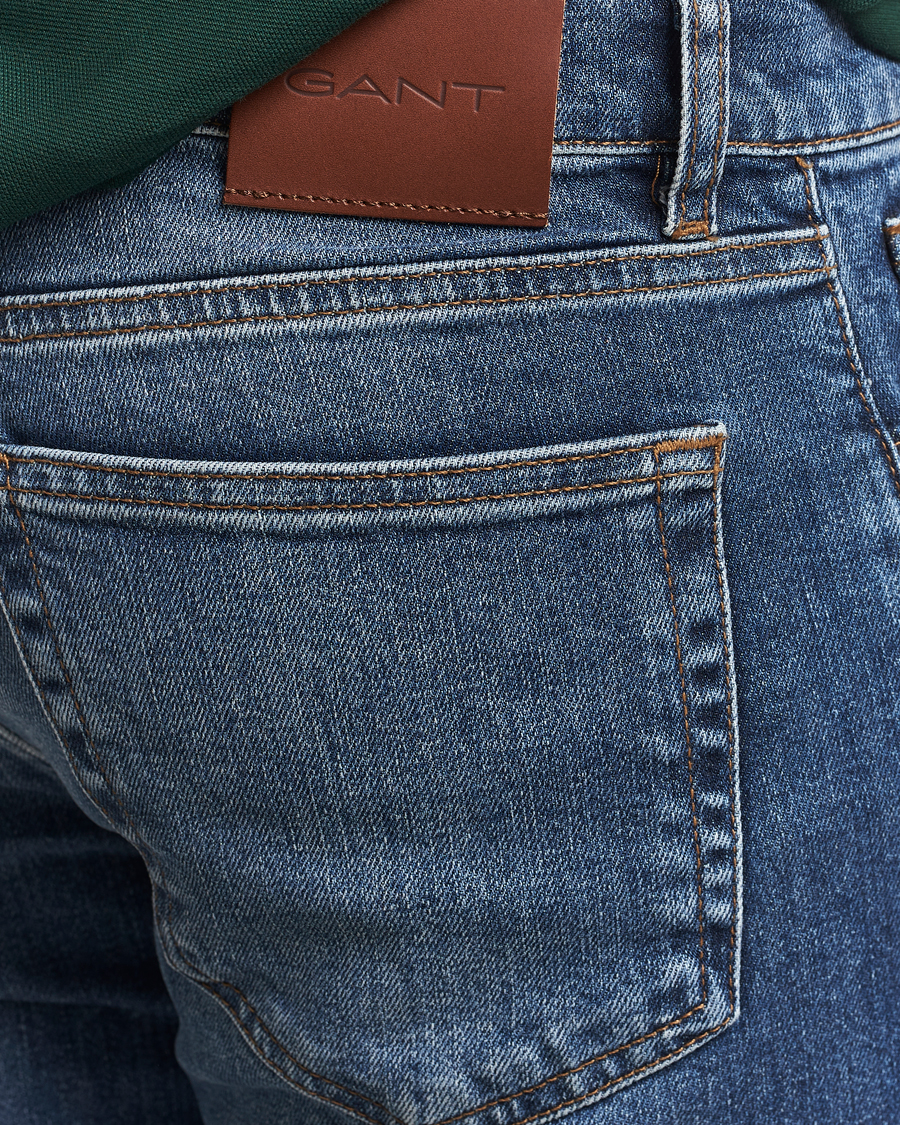 Heren | Jeans | GANT | Regular Fit Jeans Mid Blue Vintage