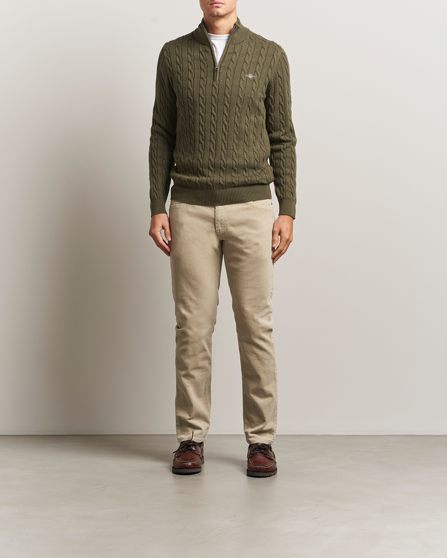 Heren | Broeken | GANT | Cord 5-Pocket Jeans Greige