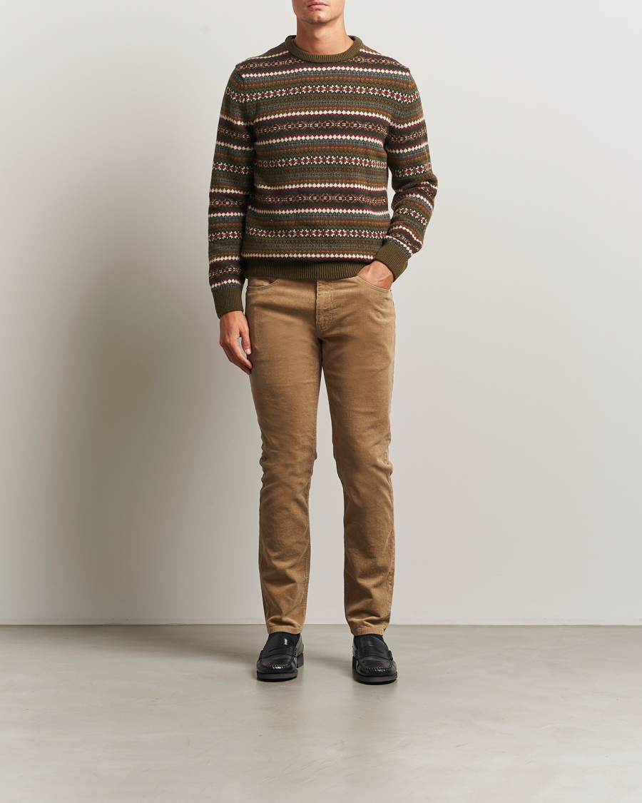 Heren | Broeken | GANT | Cord 5-Pocket Jeans Light Taupe