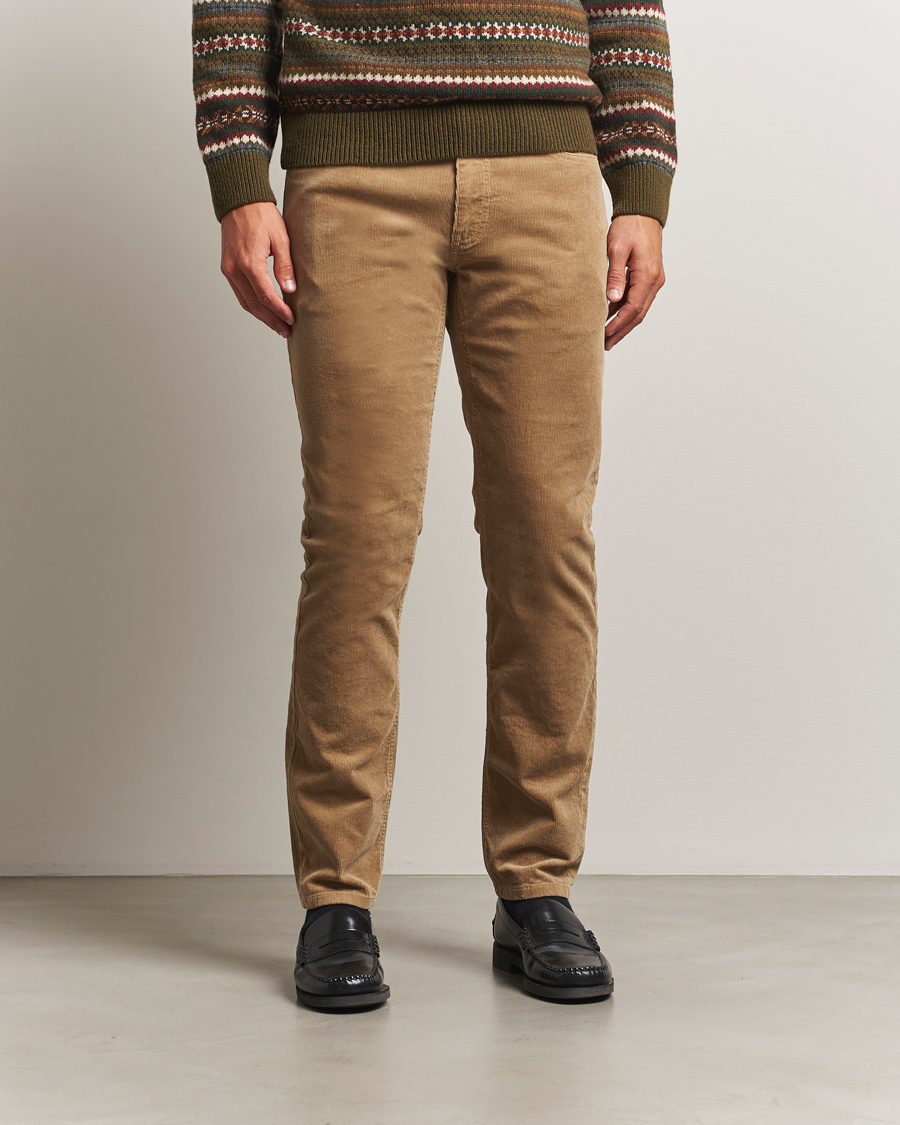 Heren | Broeken | GANT | Cord 5-Pocket Jeans Light Taupe