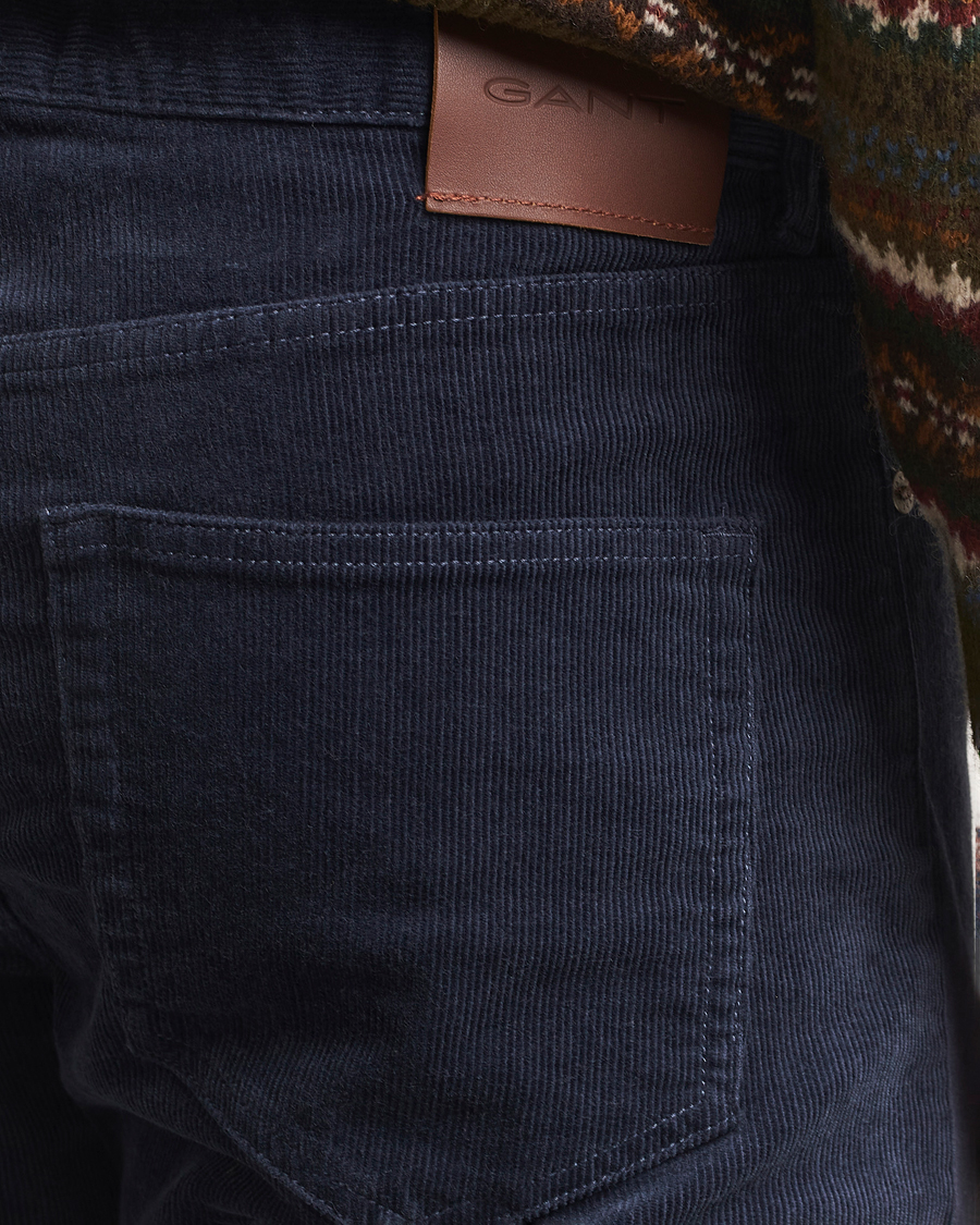 Heren | Broeken | GANT | Cord 5-Pocket Jeans Evening Blue