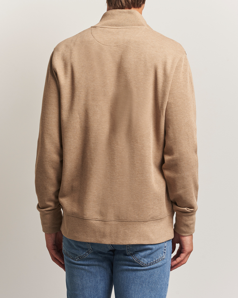 Heren | Truien | Gant | Sacker Rib Full Zip Khaki Melange