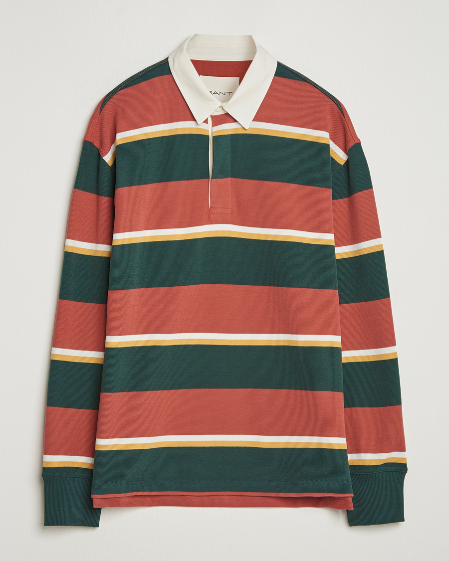 Heren | Truien | GANT | Striped Heavy Rugger Modern Rust
